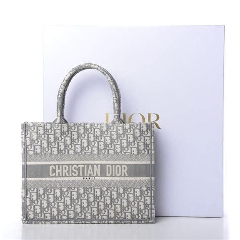 small gray dior book tote with dior oblique embroidery|christian Dior oblique tote.